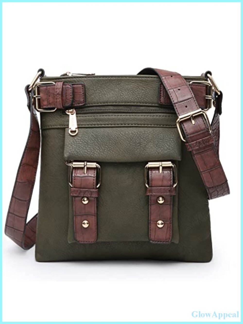 Vegan Leather Crossbody Bag Messenger Shoulder Travel Purse